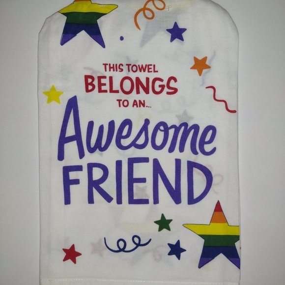 Kitchen Towel - This Towel Belongs To An Awesome Friend -White - 28 x 28 In -PBK - Picture 4 of 6